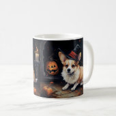 コーギーのカボチャ ハロウィーン おばけ コーヒーマグカップ (正面右)