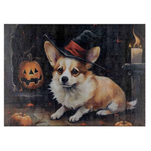 コーギーのカボチャ ハロウィーン スケアリー カッティングボード (正面)