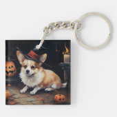 コーギーのカボチャ ハロウィーン スケアリー キーホルダー (裏面)
