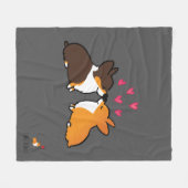 コーギーのキスをするなフリースブランケット フリースブランケット (正面(横))