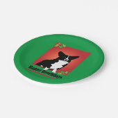 コーギーのクリスマスのプレゼント ペーパープレート (アングル)