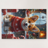 コーギーのクリスマスアート ジグソーパズル (横)