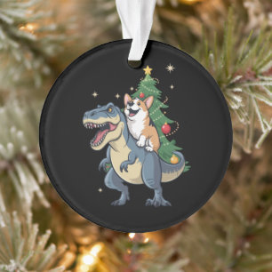 コーギーのクリスマス恐竜ツリー レックス ホリデー クリスマス オーナメント