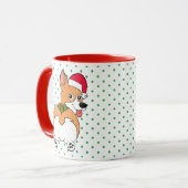 コーギーのクリスマス マグカップ (正面左)