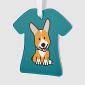 コーギーのコーギーは子犬の小犬の幸せなペンブロークウェールズの後をつけます オーナメント (正面)
