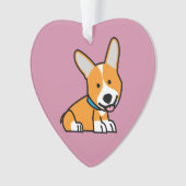 コーギーのコーギーは子犬の小犬の幸せなペンブロークウェールズの後をつけます オーナメント (正面)