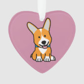 コーギーのコーギーは子犬の小犬の幸せなペンブロークウェールズの後をつけます オーナメント (正面)