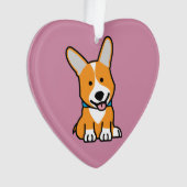 コーギーのコーギーは子犬の小犬の幸せなペンブロークウェールズの後をつけます オーナメント (正面)