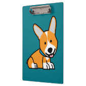 コーギーのコーギーは子犬の小犬の幸せなペンブロークウェールズの後をつけます クリップボード (左)