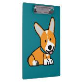 コーギーのコーギーは子犬の小犬の幸せなペンブロークウェールズの後をつけます クリップボード (右)