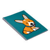 コーギーのコーギーは子犬の小犬の幸せなペンブロークウェールズの後をつけます ノートブック (右側)