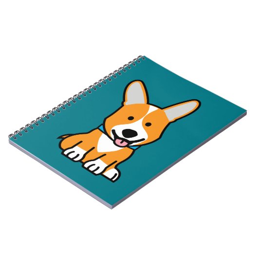 コーギーのコーギーは子犬の小犬の幸せなペンブロークウェールズの後をつけます ノートブック (左側)