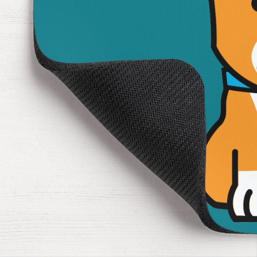 コーギーのコーギーは子犬の小犬の幸せなペンブロークウェールズの後をつけます マウスパッド (コーナー)