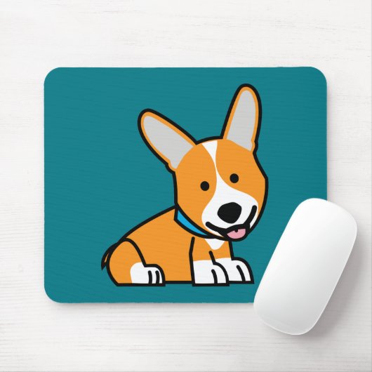 コーギーのコーギーは子犬の小犬の幸せなペンブロークウェールズの後をつけます マウスパッド (マウス)
