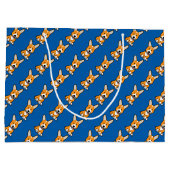 コーギーのコーギーは子犬の小犬の幸せなペンブロークウェールズの後をつけます ラージペーパーバッグ (裏面)