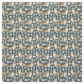 コーギーのコーヒー-犬の生地 ファブリック (見本)