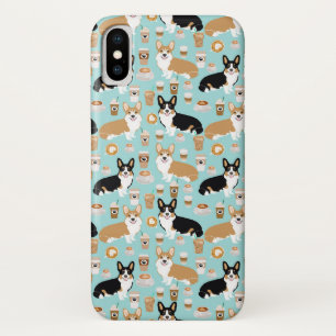 コーギーのコーヒーiPhoneの場合-カーディガンのコーギー iPhone X ケース