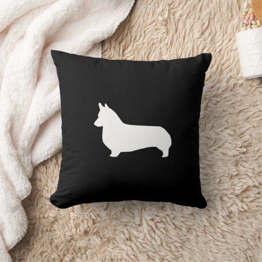 コーギーのシルエットの枕-かわいいコーギーのデザイン クッション (ブランケット)