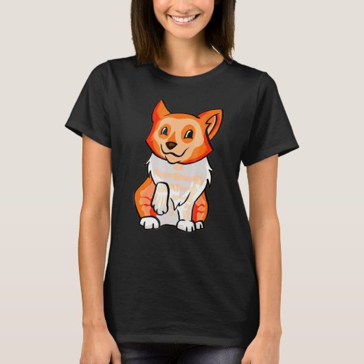 コーギーのスケルトン かわいい骨 ハロウィン Tシャツ (正面)