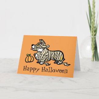 コーギーのハロウィンのミイラ カード