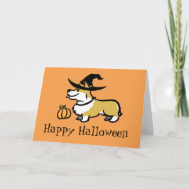 コーギーのハロウィンの魔法使い カード