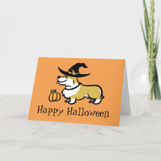 コーギーのハロウィンの魔法使い カード