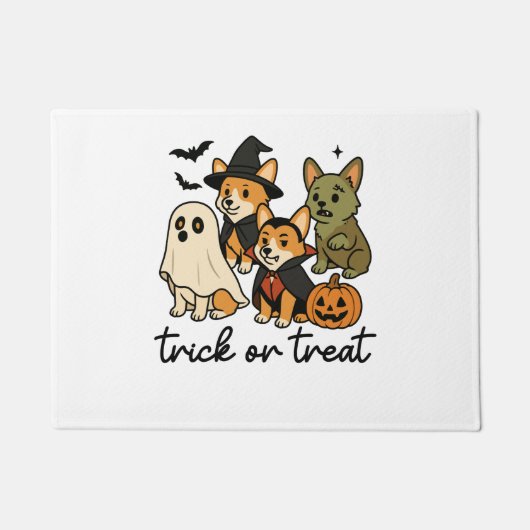 コーギーのハロウィンコスチューム ドアマット (正面)