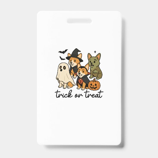 コーギーのハロウィンコスチューム バッジ (正面)