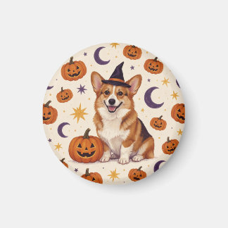 コーギーのハロウィン・パンプキンパッチ 冷蔵庫マグネット マグネット