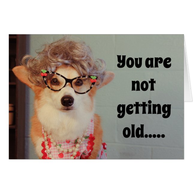 コーギーのバースデー・カード (正面横)