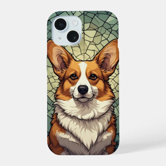 🐶 コーギーのフレンドリーな肖像✨ かわいい犬好き 🐶 iPhone 15ケース (裏面)