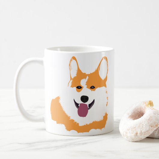 コーギーのペット コーヒーマグカップ (ドーナツ)