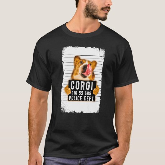 コーギーのマグショット Tシャツ (正面)