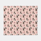 コーギーのモモのSplootのBrindleフリースブランケット フリースブランケット (正面(横))