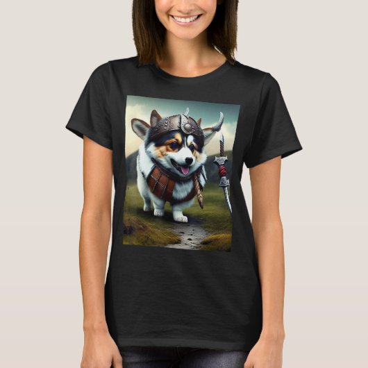 コーギーのヴァイキング Tシャツ (正面)