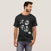 コーギーの三匹満月オオカミパロディ Tシャツ (正面フル)
