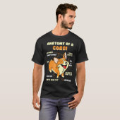 コーギーの体の構造 ペット犬 Tシャツ (正面フル)