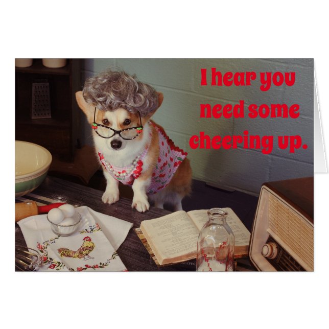 コーギーの勇気付けられるカード (正面横)