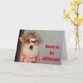 コーギーの勇気付けられるカード カード (黄色い花)