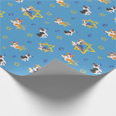 コーギーの国家からの幸せなハヌカー! ラッピングペーパー (角)