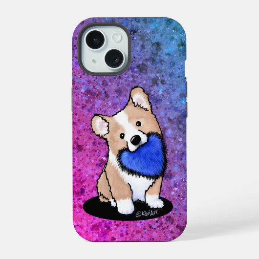コーギーの子犬のスマホケース iPhone 15ケース (裏面)