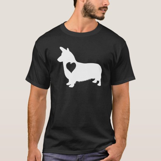 コーギーの愛ハート コーギー 子犬 Tシャツ (正面)