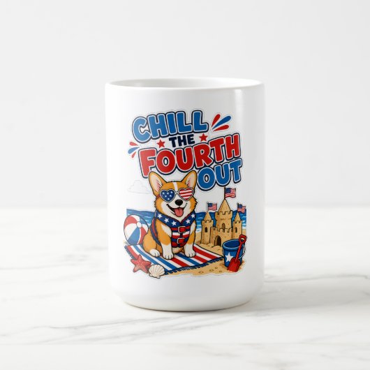 コーギーの愛国ハートクーラー コーヒーマグカップ (中央)