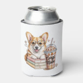 コーギーの本とアイスコーヒーとわんこ 缶クーラー (缶正面)
