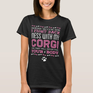 コーギーの犬が私のコーギーをいじめている Tシャツ