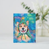コーギーの犬クリスマス シーズンポストカード (スタンド正面)