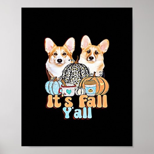コーギーの秋 ファッション ポスター (正面)