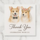 コーギーの結婚式の引出物ギフトタグ ウェディングサンクスギフト フェイバータグ (裏面)