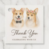 コーギーの結婚式の引出物ギフトタグ ウェディングサンクスギフト フェイバータグ (正面)