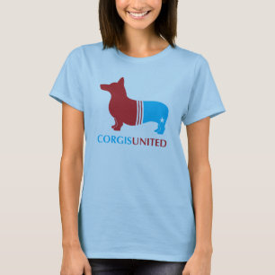 コーギーの統一されたな女性ベビードールのTシャツ Tシャツ